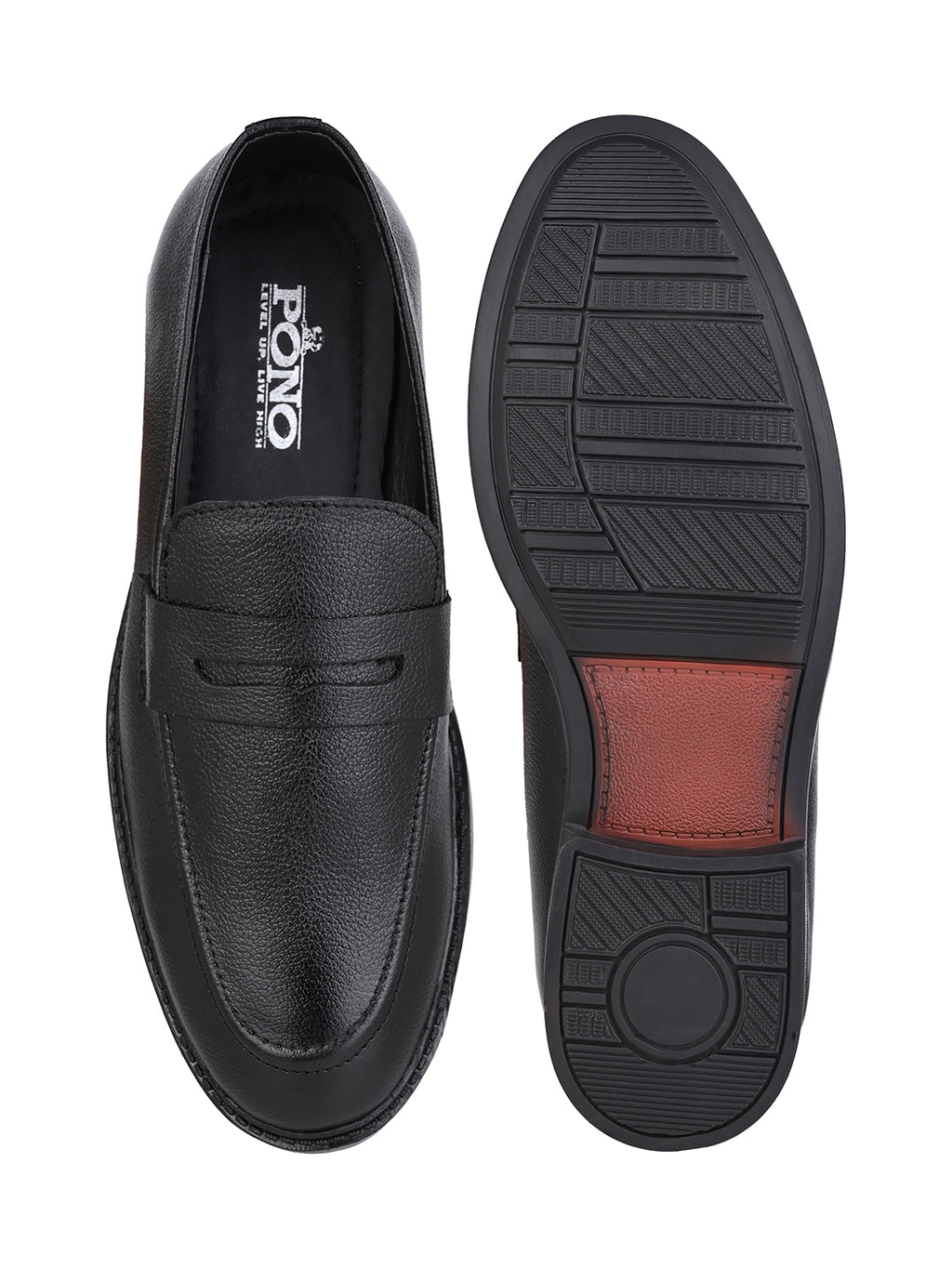 Men's Black Leather Penny Loafers for Office & Formal Wear