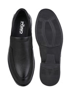 Men's Black Leather Formal Slip-On Shoes for Office Wear
