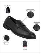 Men's Black Leather Penny Loafers for Office & Formal Wear