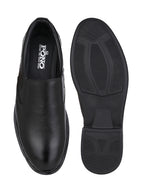 Men's Black Leather Formal Slip-On Shoes for Office Wear