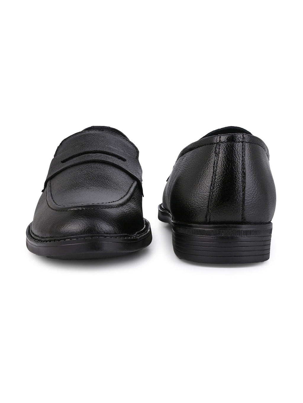 Men's Black Leather Penny Loafers for Office & Formal Wear