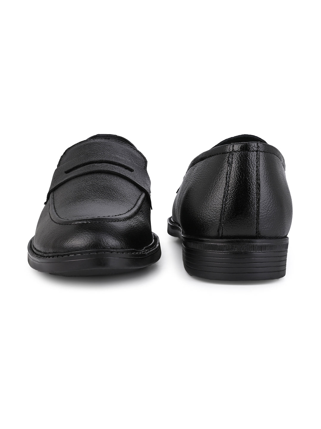 Men's Black Leather Penny Loafers for Office & Formal Wear