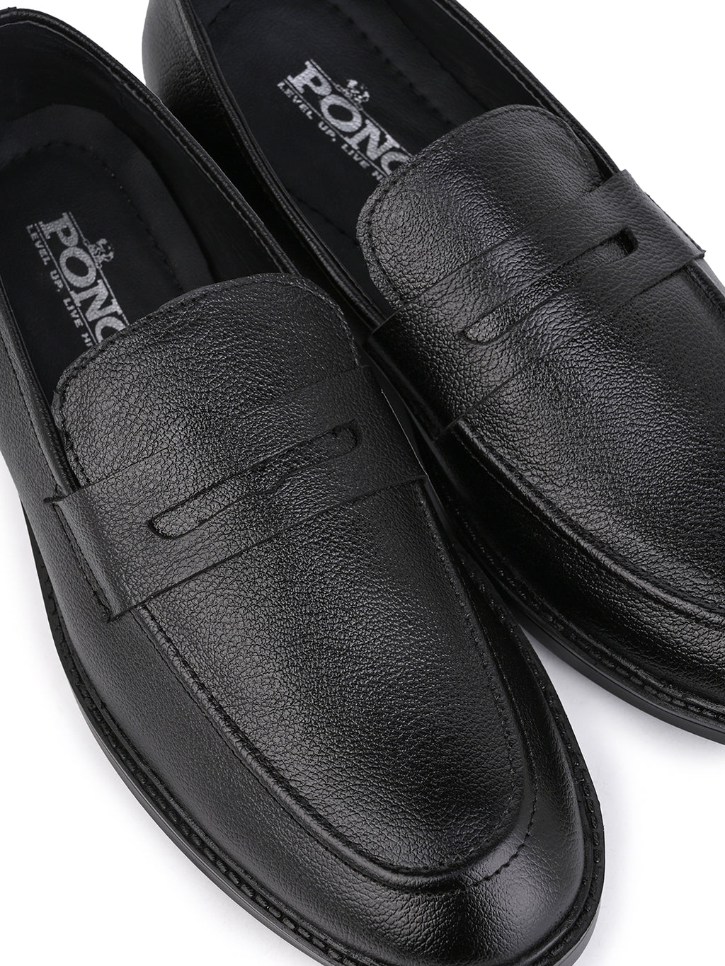 Men's Black Leather Penny Loafers for Office & Formal Wear