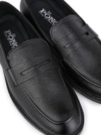 Men's Black Leather Penny Loafers for Office & Formal Wear