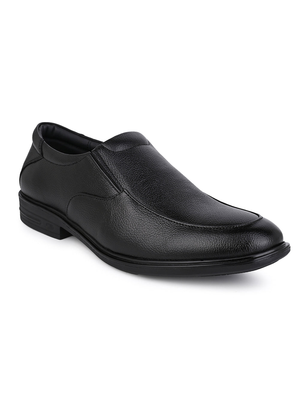 Men's Black Leather Formal Slip-On Shoes for Office Wear
