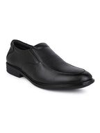 Men's Black Leather Formal Slip-On Shoes for Office Wear