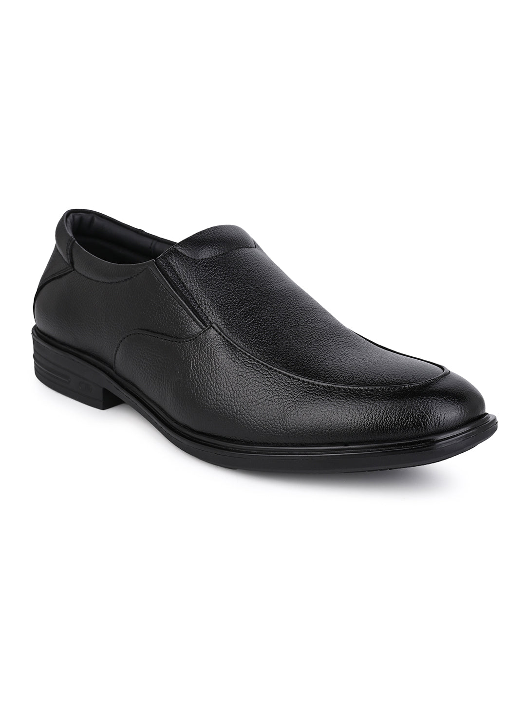 Men's Black Leather Formal Slip-On Shoes for Office Wear