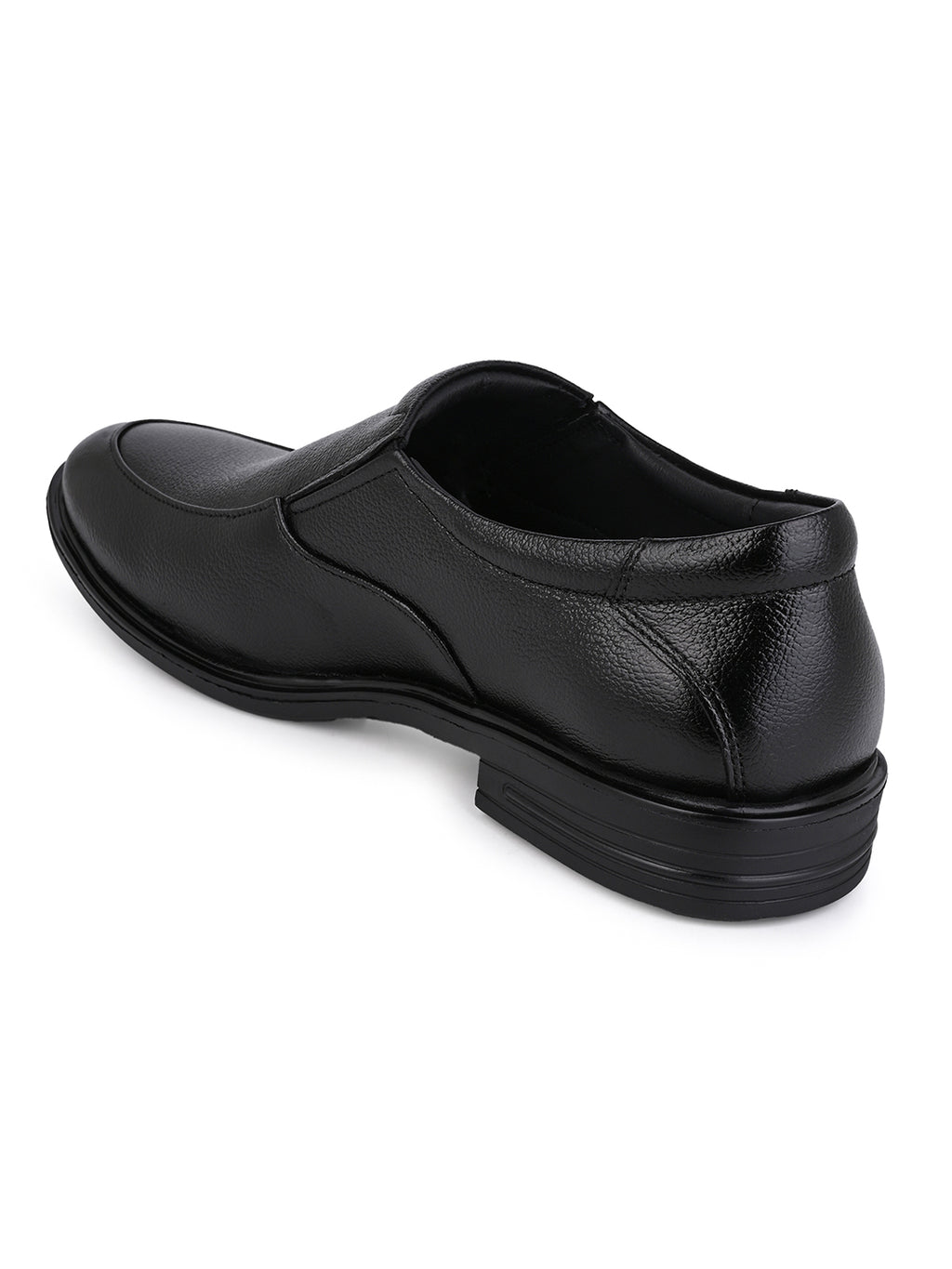 Men's Black Leather Formal Slip-On Shoes for Office Wear