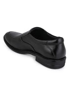 Men's Black Leather Formal Slip-On Shoes for Office Wear