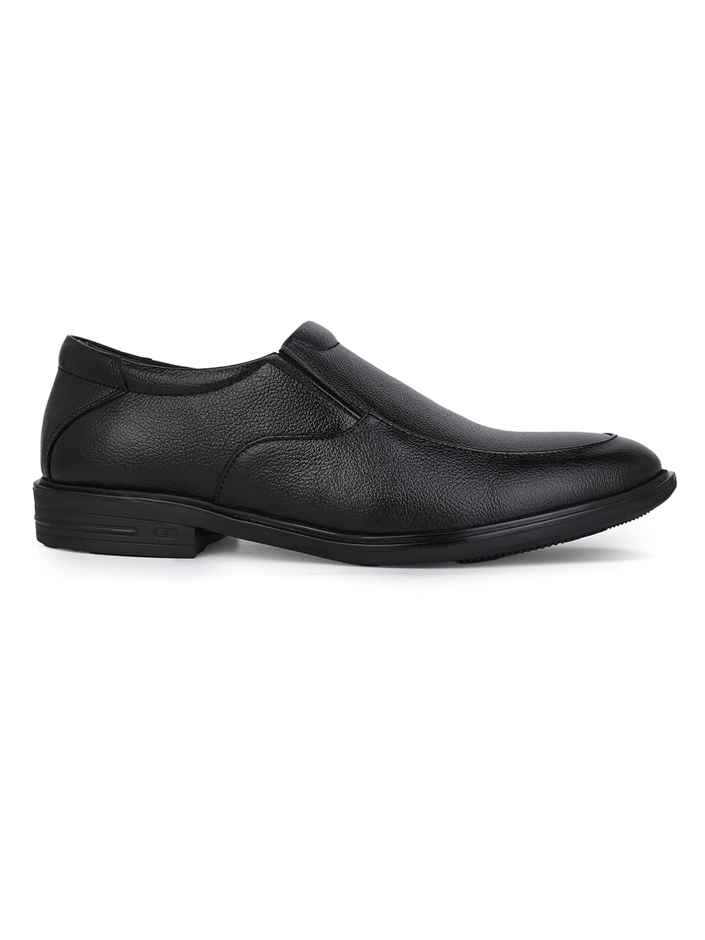 Men's Black Leather Formal Slip-On Shoes for Office Wear