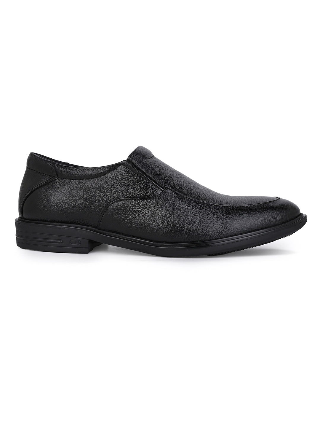 Men's Black Leather Formal Slip-On Shoes for Office Wear