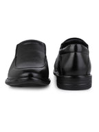 Men's Black Leather Formal Slip-On Shoes for Office Wear