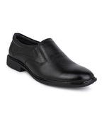 Men's Black Leather Formal Slip-On Shoes for Office Wear