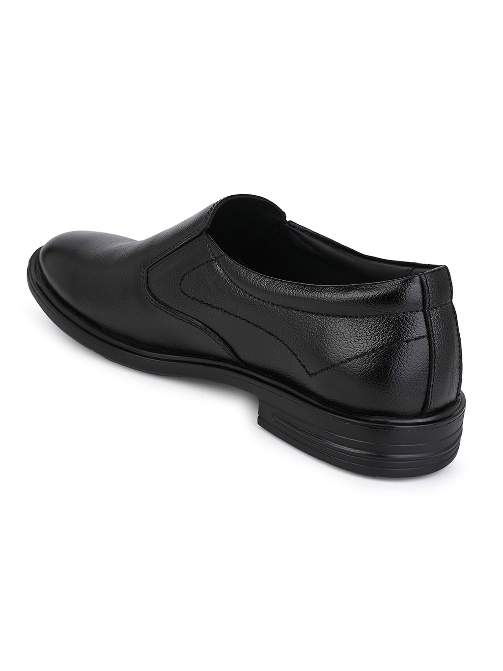 Men's Black Leather Formal Slip-On Shoes for Office Wear