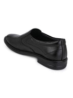 Men's Black Leather Formal Slip-On Shoes for Office Wear