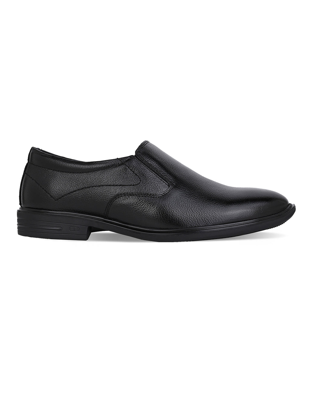 Men's Black Leather Formal Slip-On Shoes for Office Wear