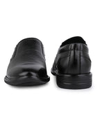 Men's Black Leather Formal Slip-On Shoes for Office Wear