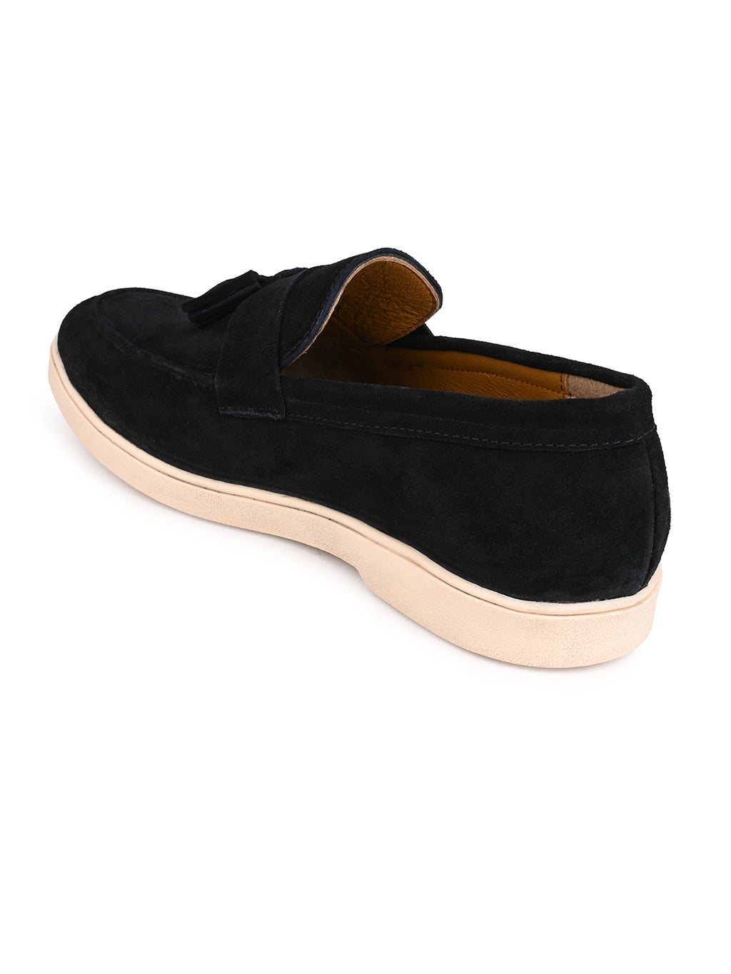Men's Black Suede Leather Tassel Loafers
