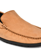 Men's Tan Nubuck Leather Slip-On Loafers