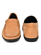 Men's Tan Nubuck Leather Slip-On Loafers