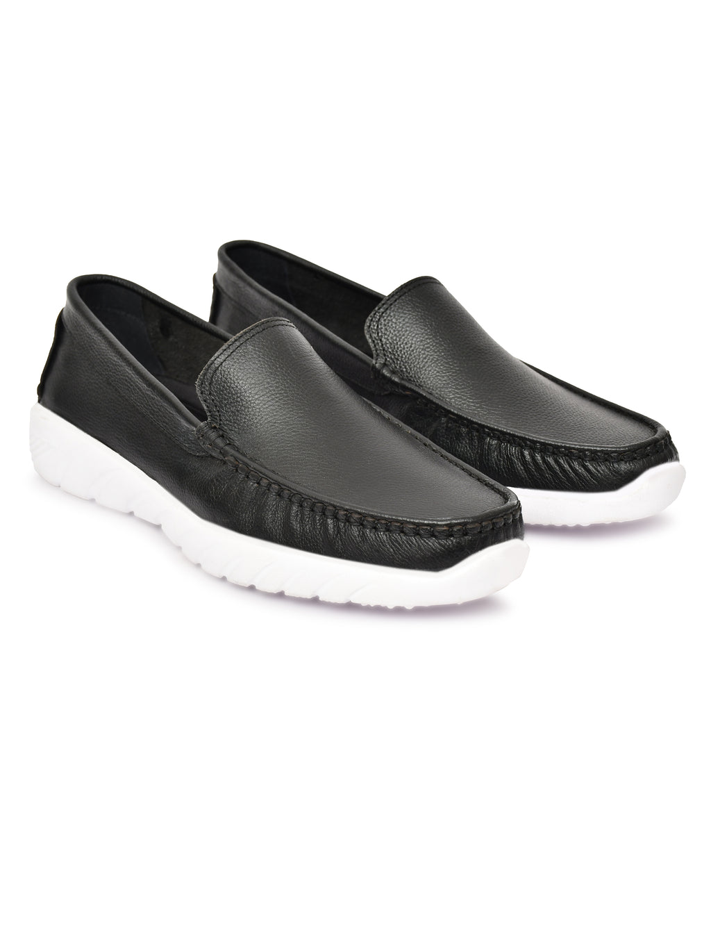 Feather Light Men's Black Slip-On Comfort Loafers