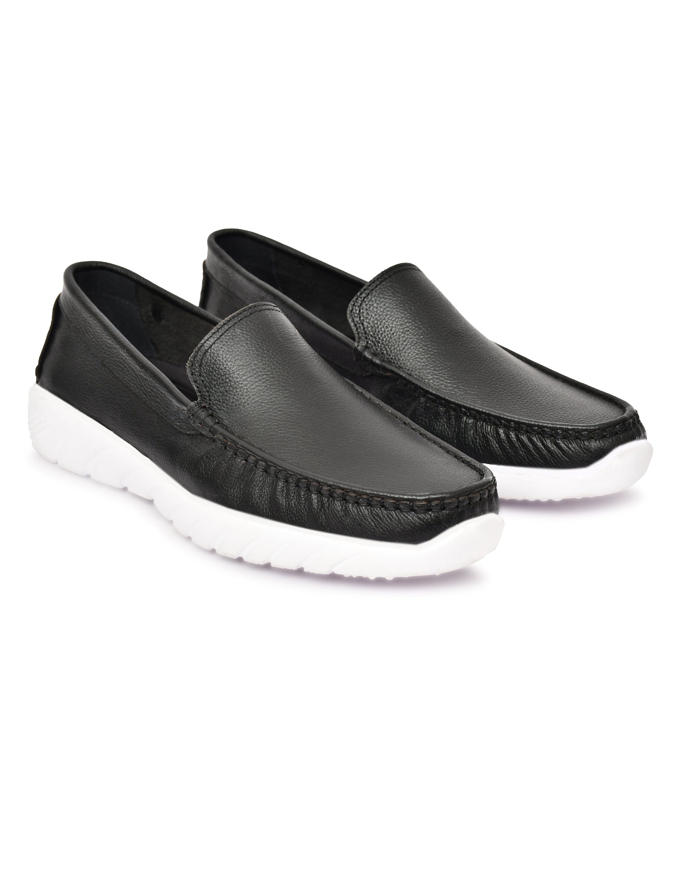Feather Light Men's Black Slip-On Comfort Loafers