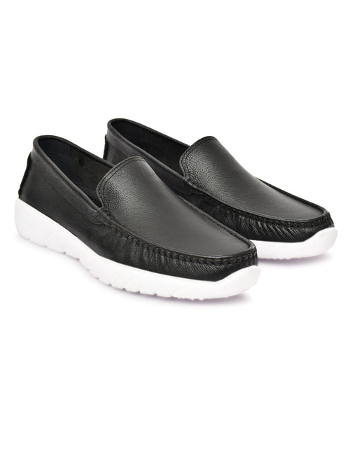 Feather Light Men's Black Slip-On Comfort Loafers