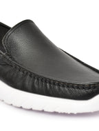 Feather Light Men's Black Slip-On Comfort Loafers