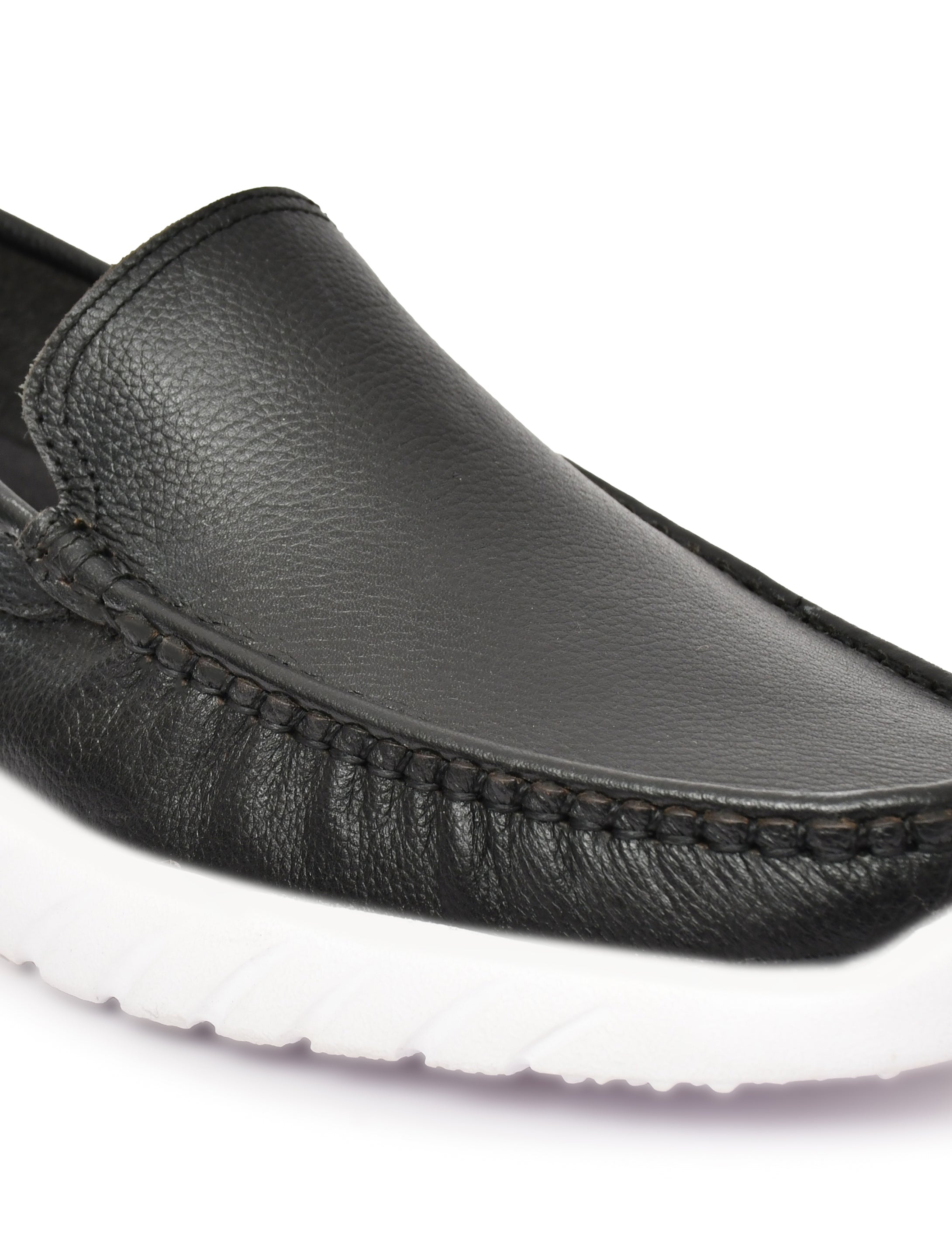 Feather Light Men's Black Slip-On Comfort Loafers