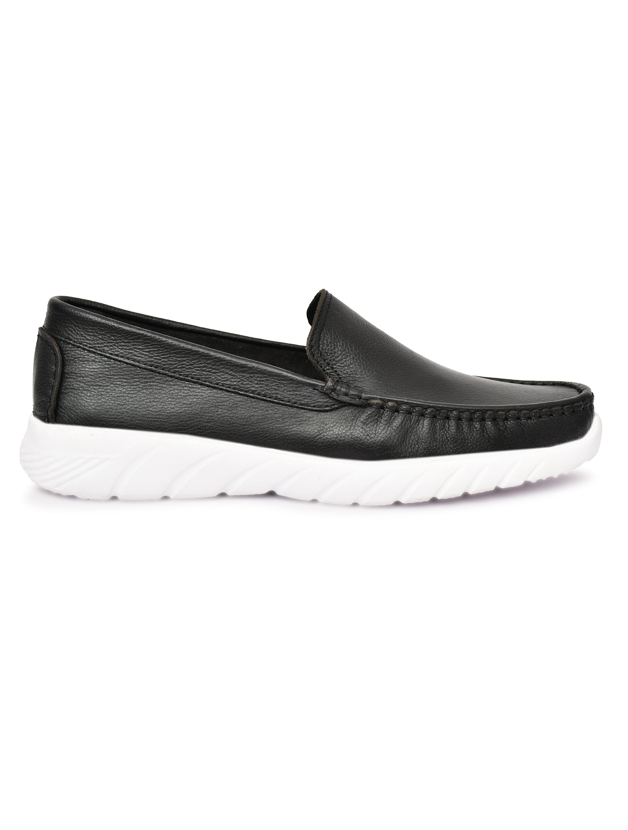 Feather Light Men's Black Slip-On Comfort Loafers
