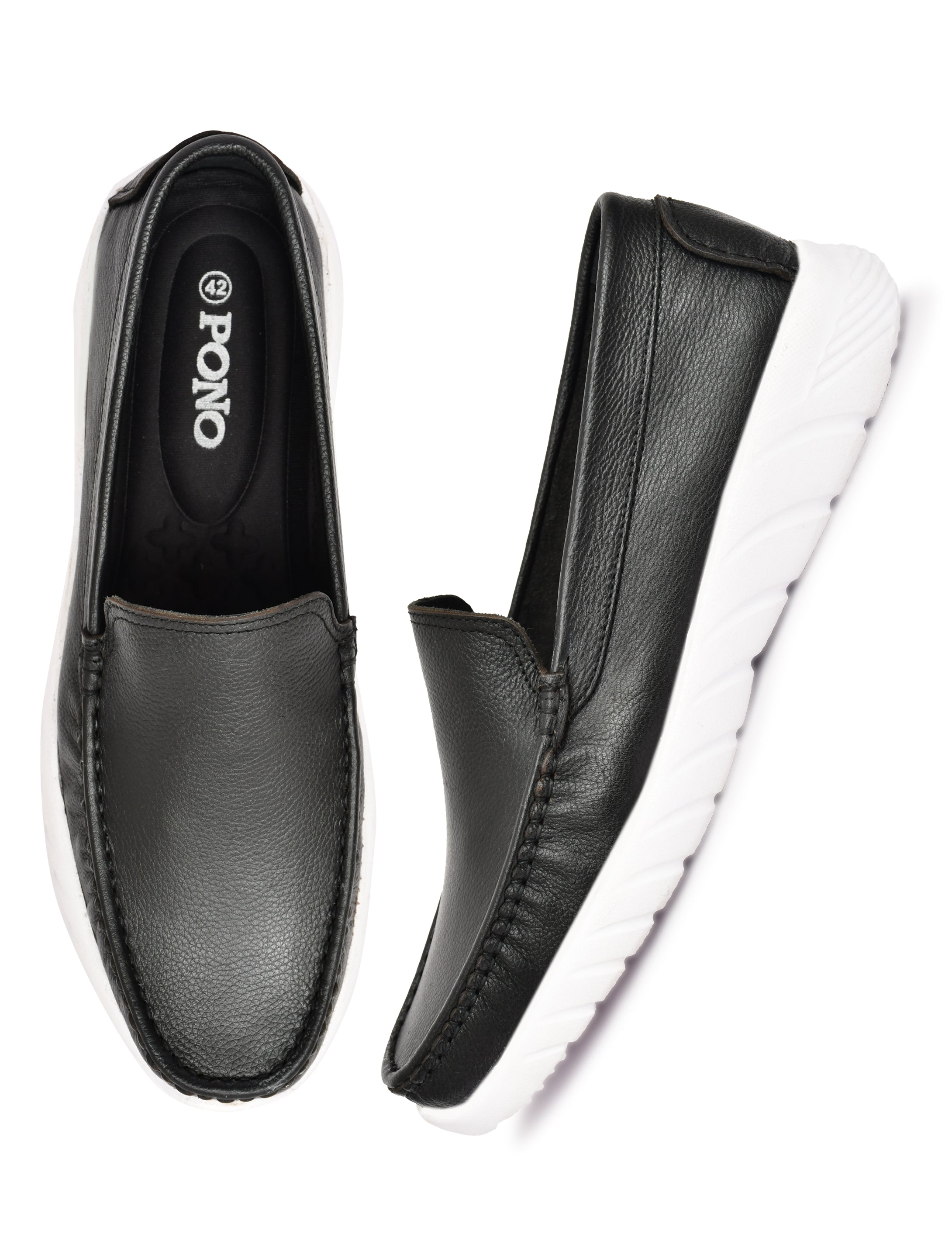 Feather Light Men's Black Slip-On Comfort Loafers