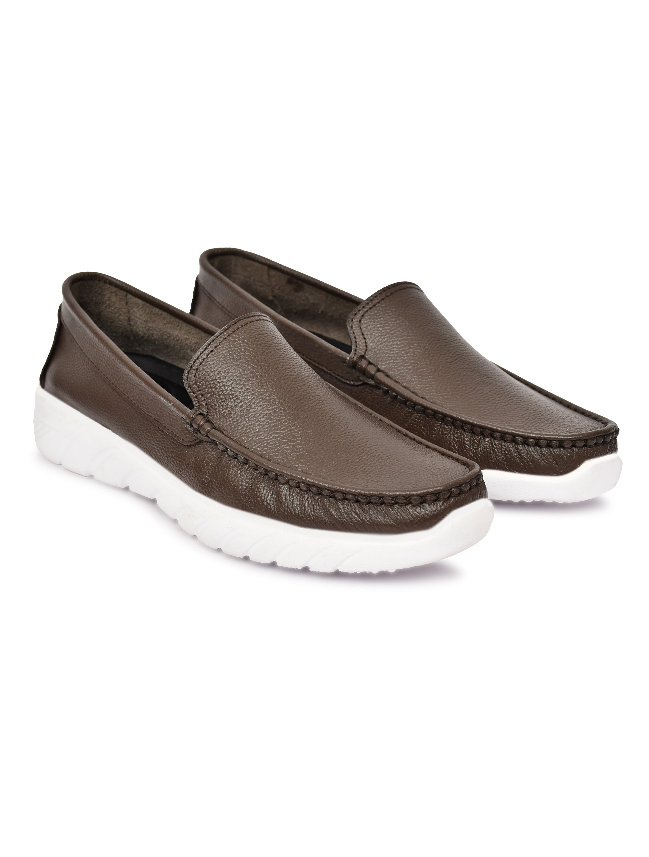 Feather Light Brown Slip-On Casual Loafers for Men