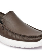 Feather Light Brown Slip-On Casual Loafers for Men