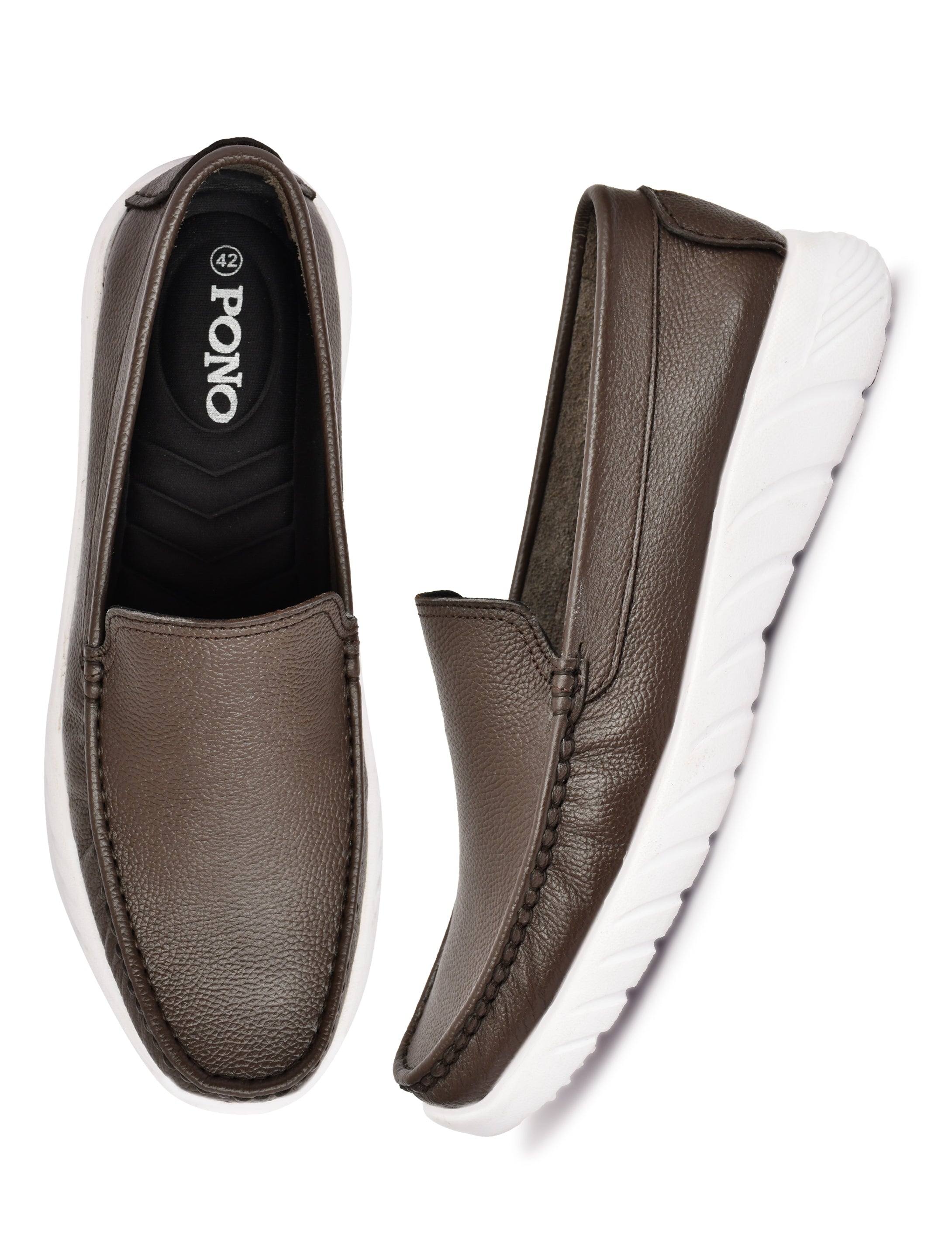 Feather Light Brown Slip-On Casual Loafers for Men