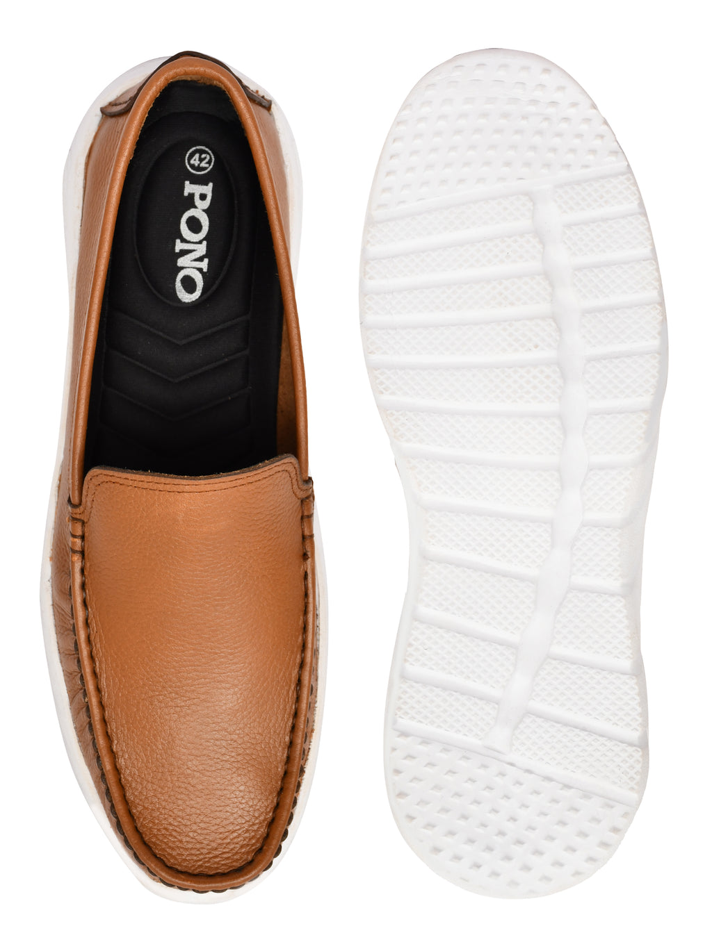 Feather Light Tan Slip-On Comfort Loafers for Men