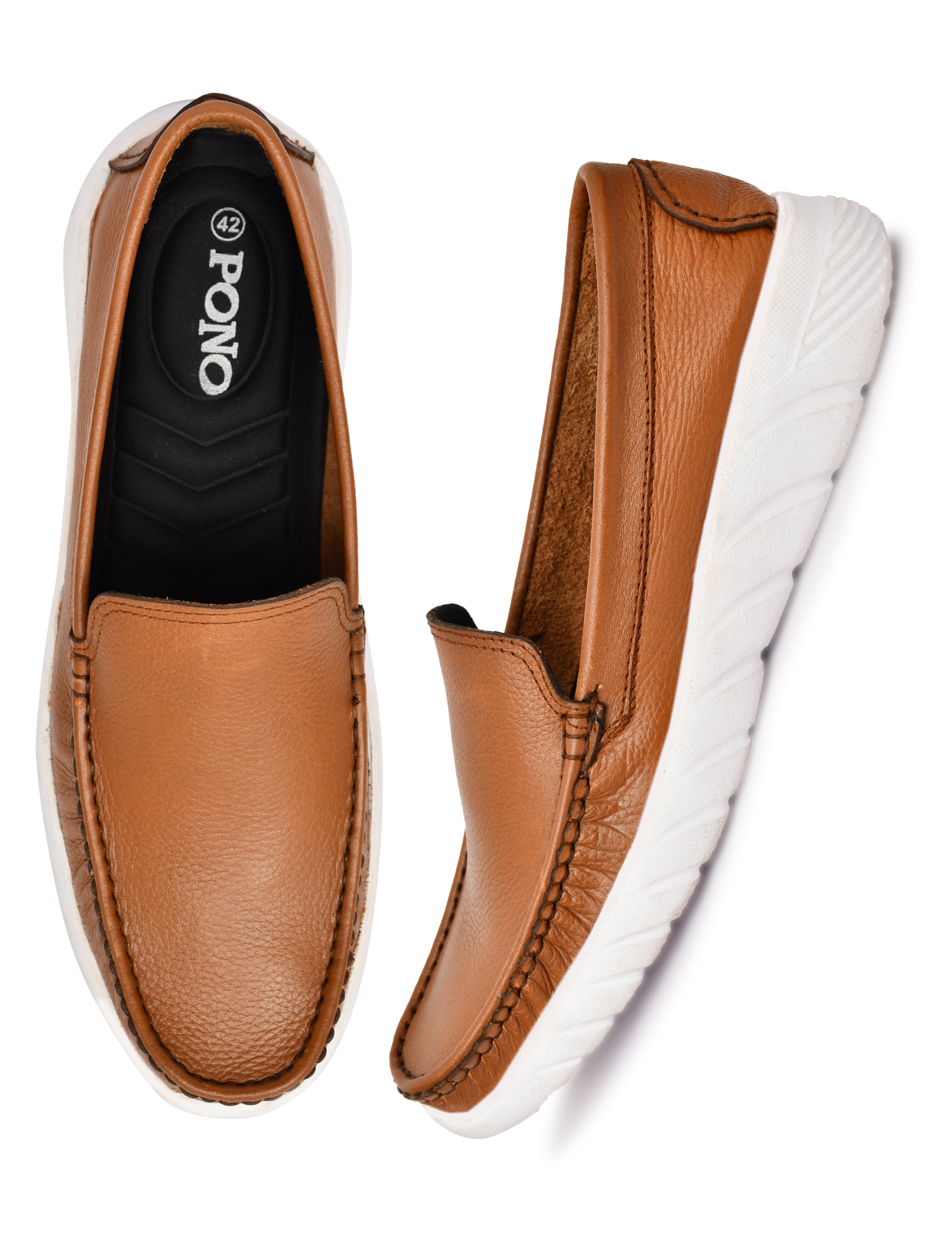Feather Light Tan Slip-On Comfort Loafers for Men