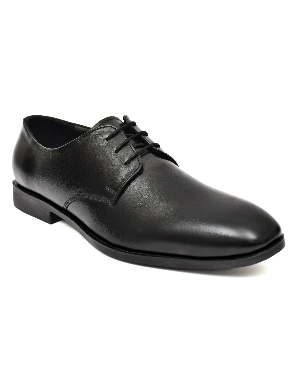 Men's Black Leather Derby Formal Shoes – Classic Lace-Up Office Wear