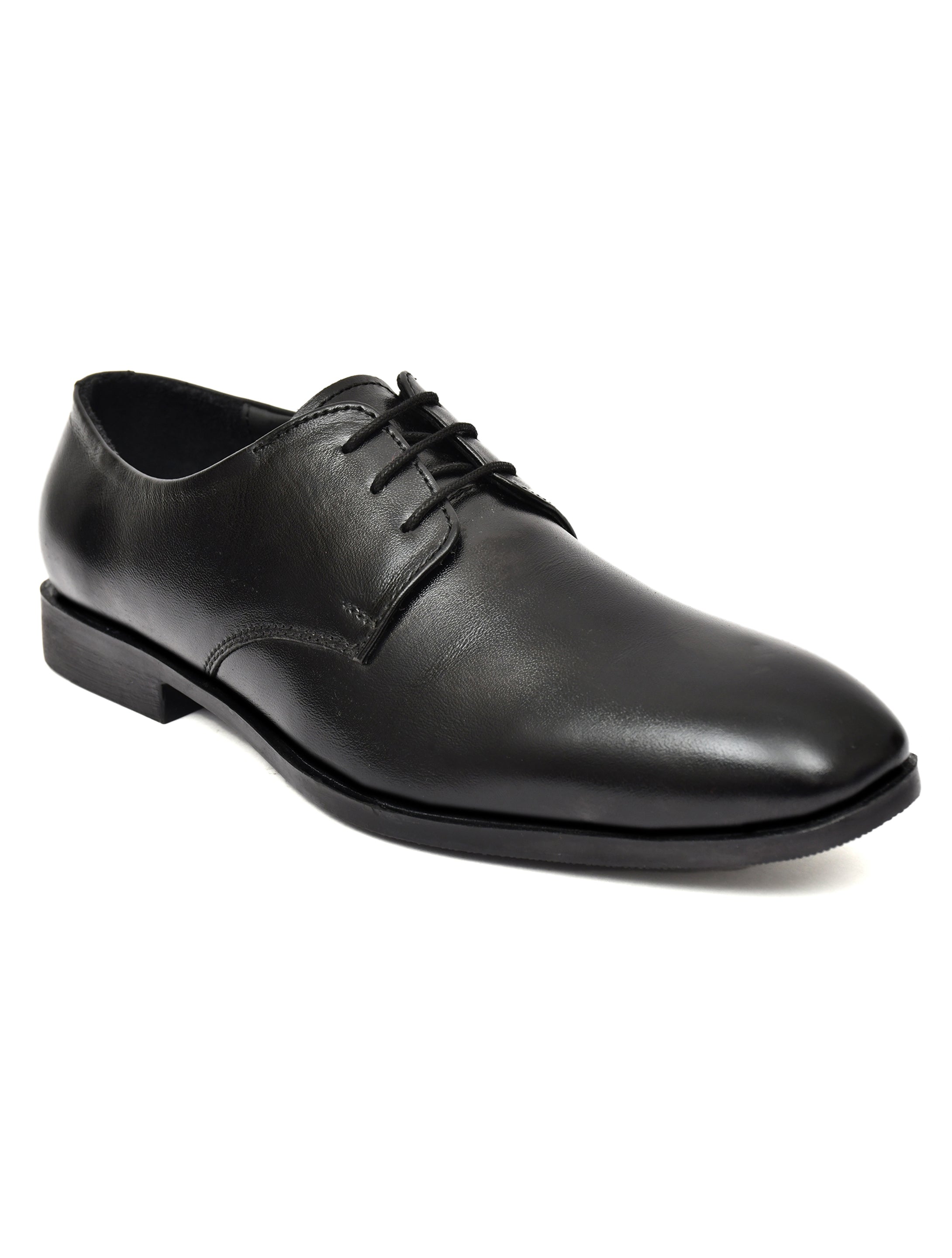 Men's Black Leather Derby Formal Shoes – Classic Lace-Up Office Wear