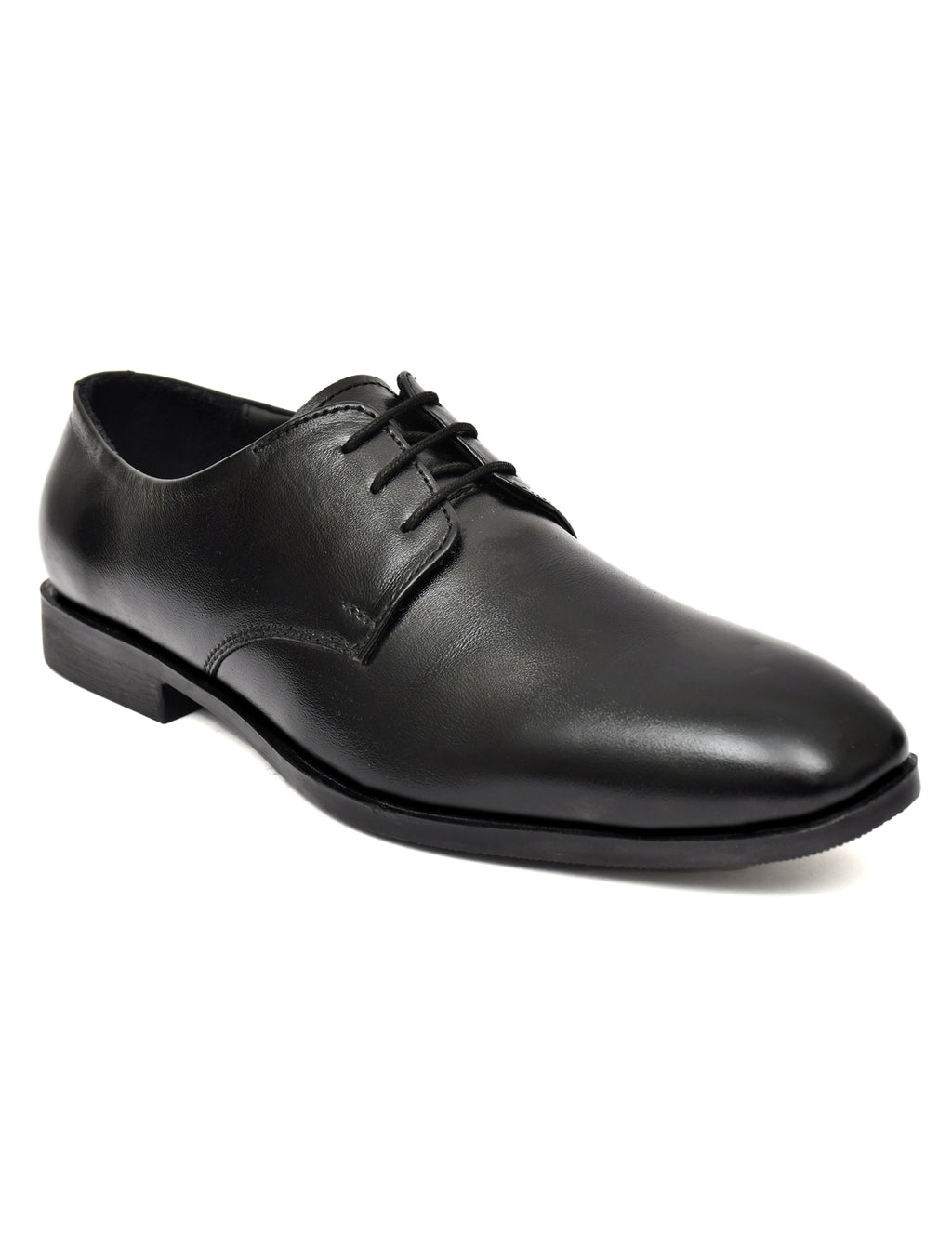 Men's Black Leather Derby Formal Shoes – Classic Lace-Up Office Wear
