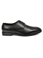 Men's Black Leather Derby Formal Shoes – Classic Lace-Up Office Wear
