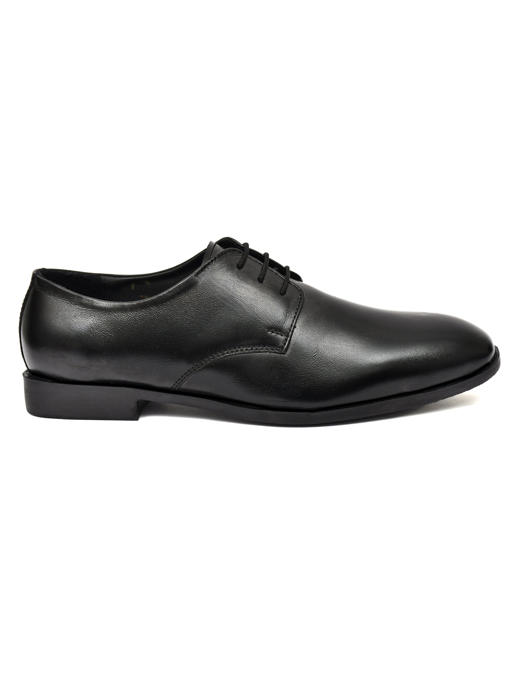 Men's Black Leather Derby Formal Shoes – Classic Lace-Up Office Wear