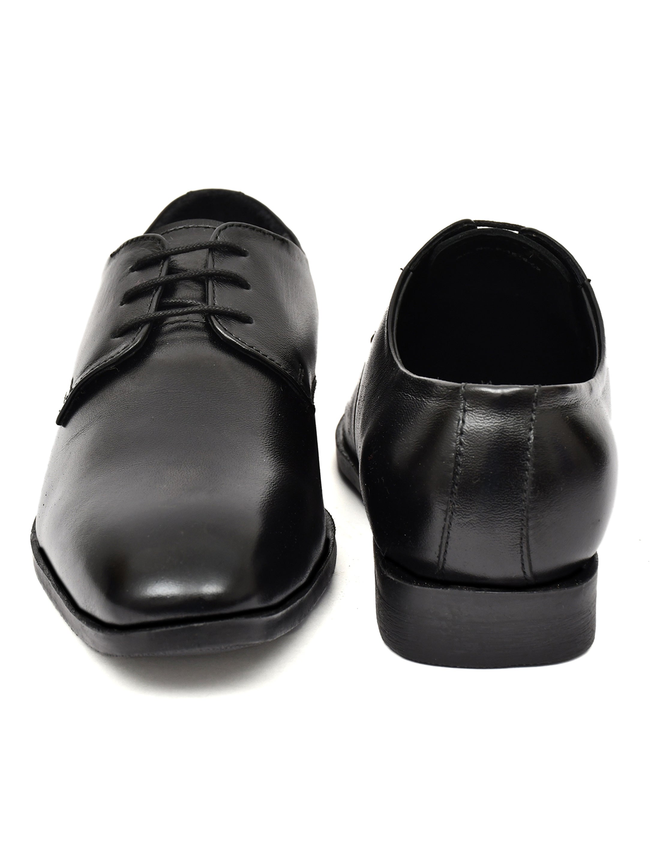 Men's Black Leather Derby Formal Shoes – Classic Lace-Up Office Wear