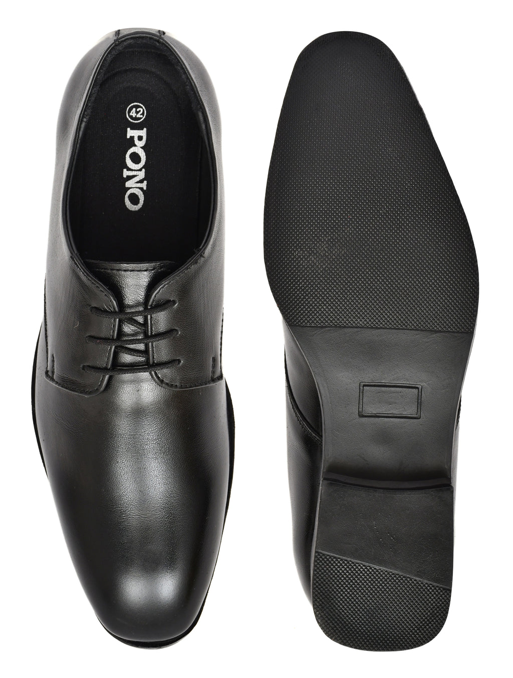 Men's Black Leather Derby Formal Shoes – Classic Lace-Up Office Wear