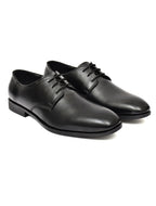 Men's Black Leather Derby Formal Shoes – Classic Lace-Up Office Wear