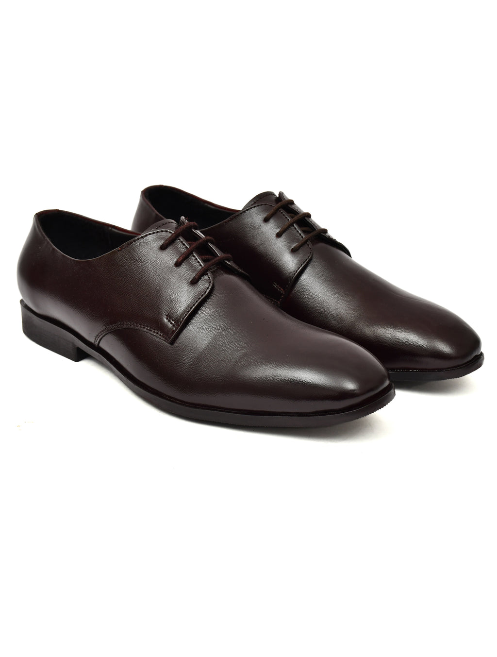Men's Brown Leather Derby Formal Shoes – Sophisticated Lace-Up Dress Shoes