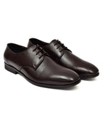 Men's Brown Leather Derby Formal Shoes – Sophisticated Lace-Up Dress Shoes