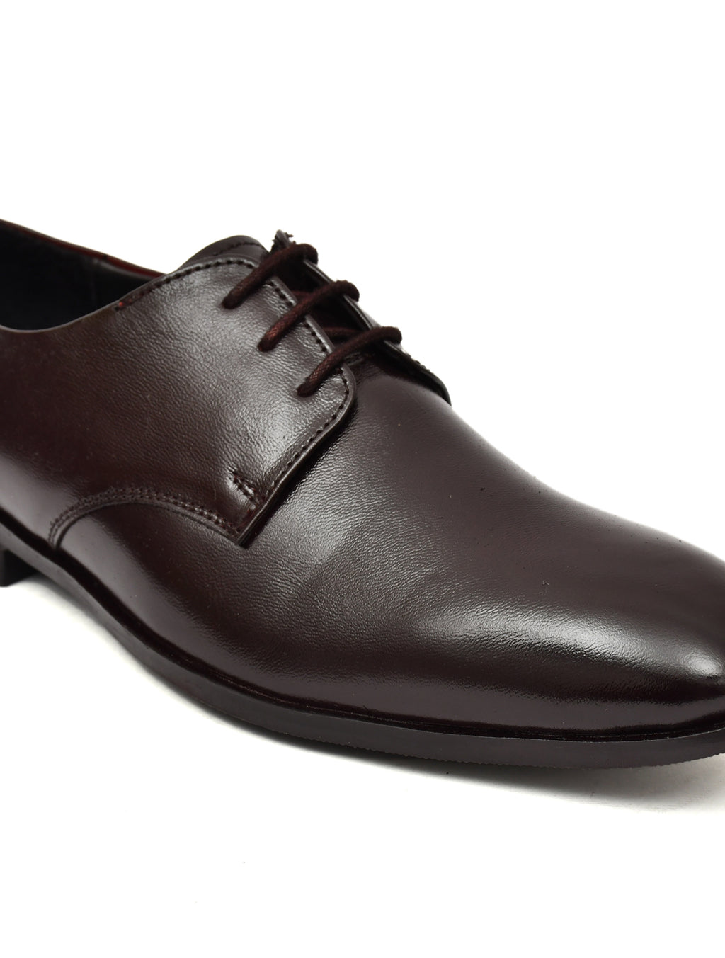 Men's Brown Leather Derby Formal Shoes – Sophisticated Lace-Up Dress Shoes