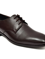 Men's Brown Leather Derby Formal Shoes – Sophisticated Lace-Up Dress Shoes
