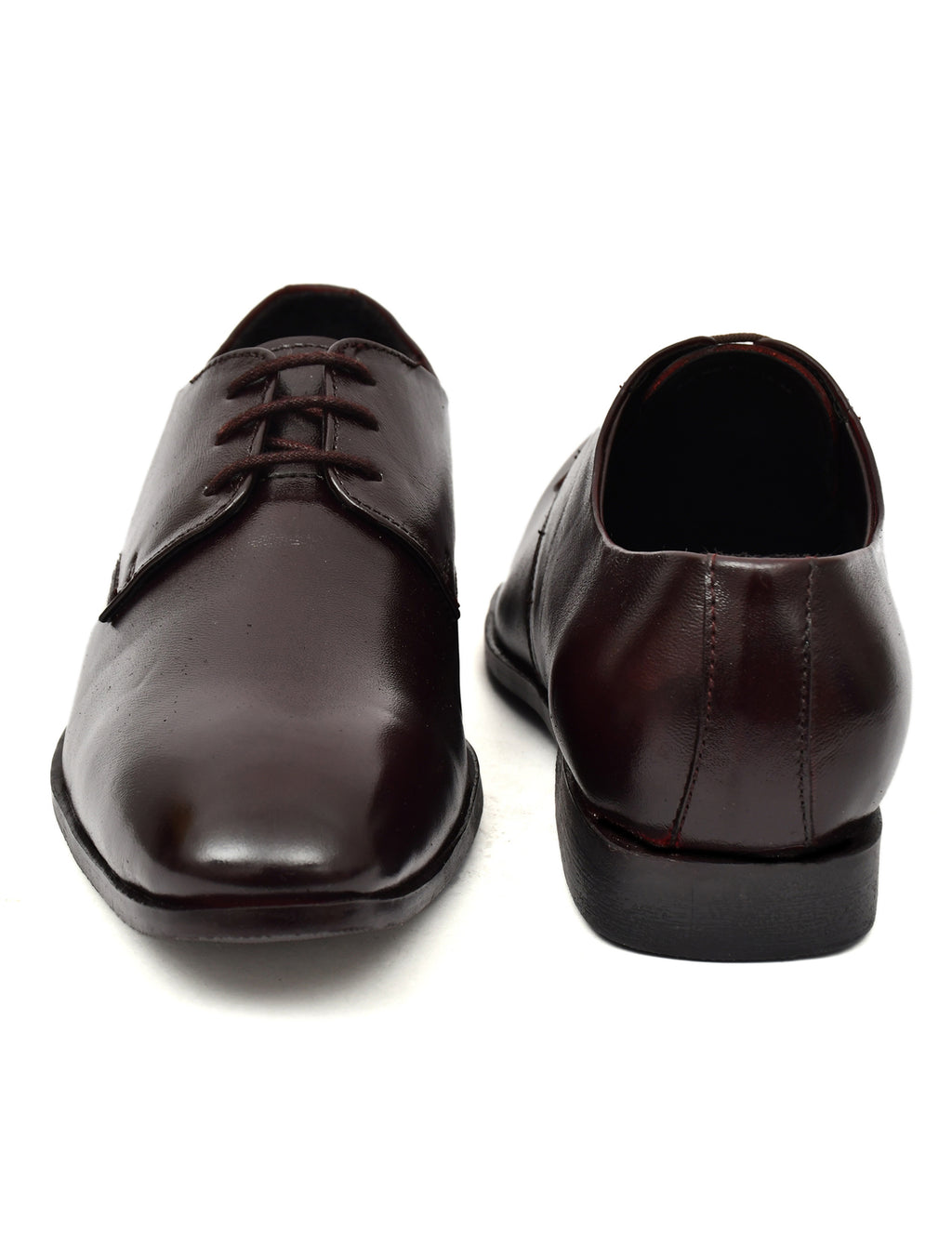 Men's Brown Leather Derby Formal Shoes – Sophisticated Lace-Up Dress Shoes