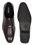 Men's Brown Leather Derby Formal Shoes – Sophisticated Lace-Up Dress Shoes